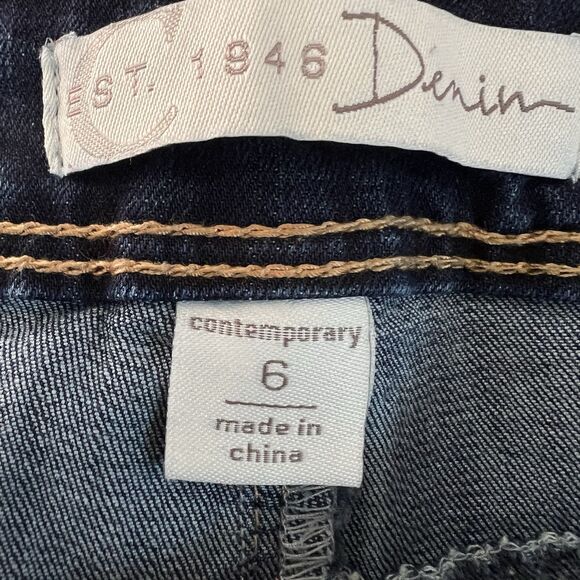 Est. 1946 patchwork straight Contemporary Stretch jeans size 6 - Picture 3 of 5